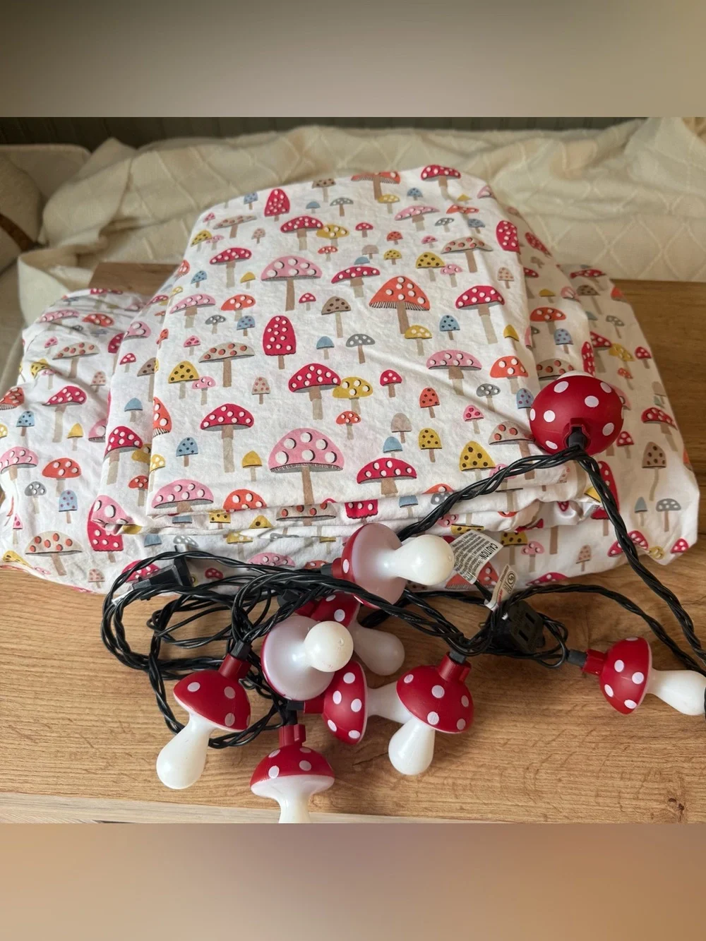 Cath Kidston London Mushroom Russet Twin Sheet Set Cotton Percale 3pc Lights